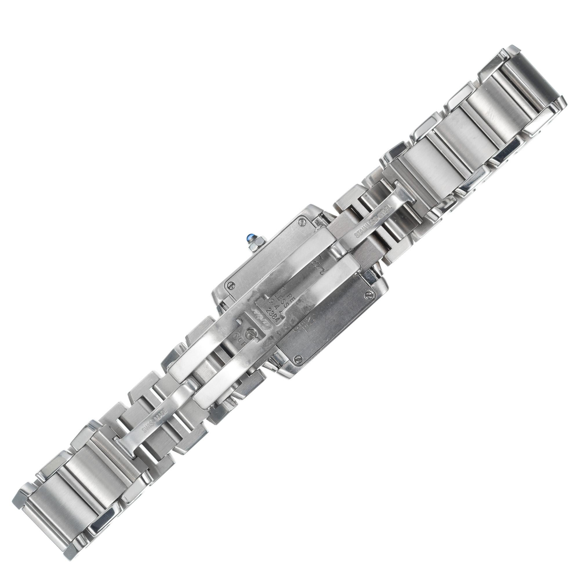 Cartier Edelstahl Tank Francaise Damenarmbanduhr aus Edelstahl 2