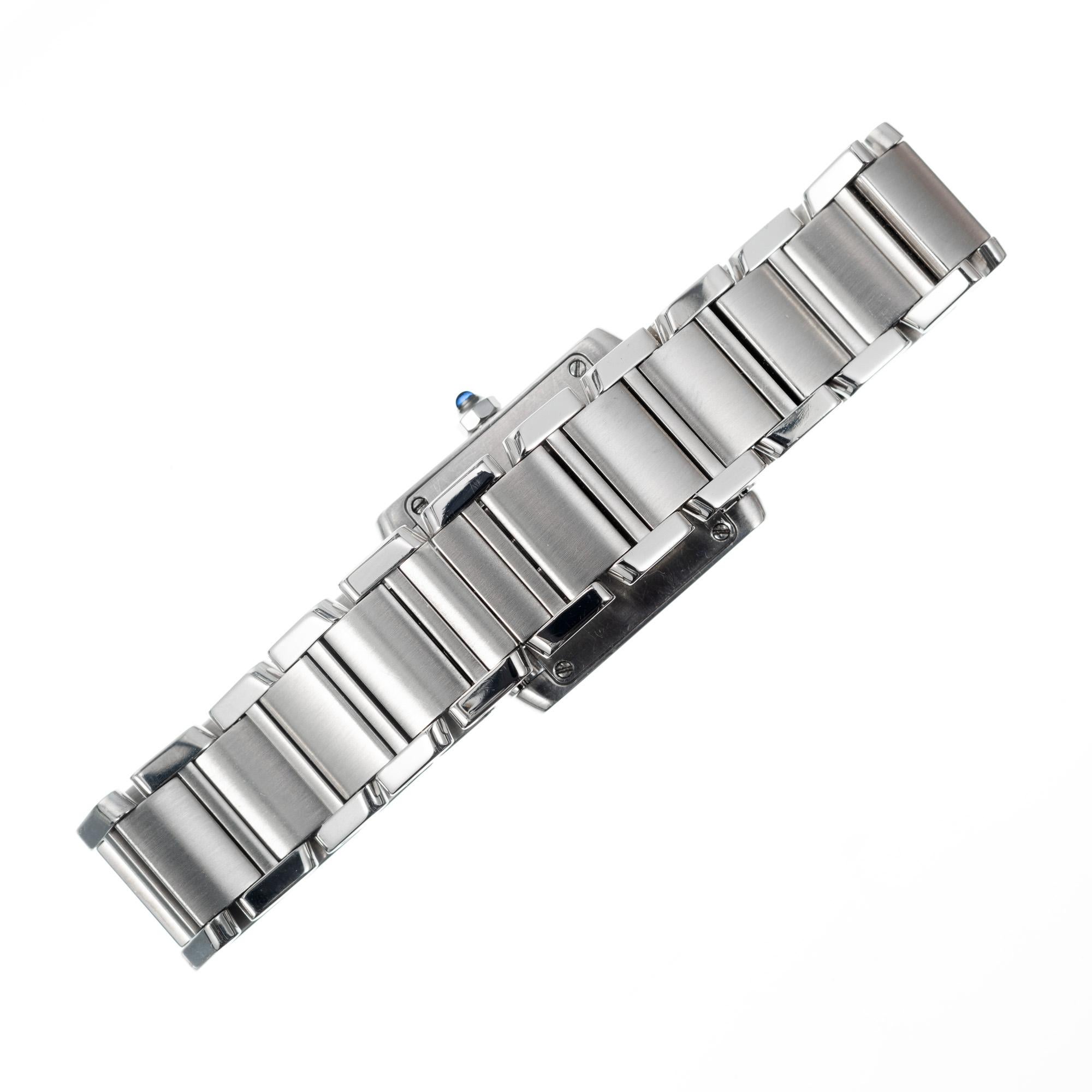 Women's Cartier Stainless Steel Tank Francaise Ladies Wristwatch For Sale