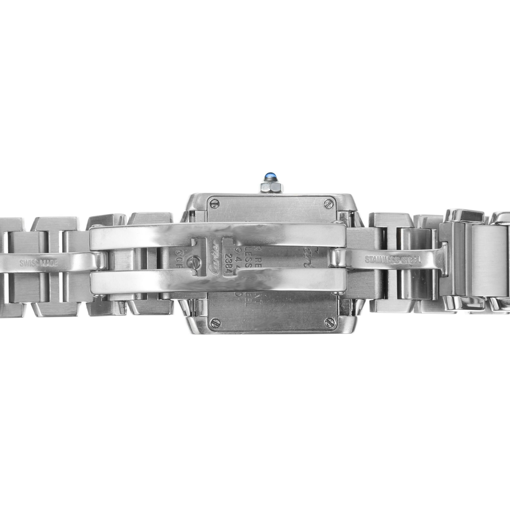 Cartier Stainless Steel Tank Francaise Ladies Wristwatch For Sale 1