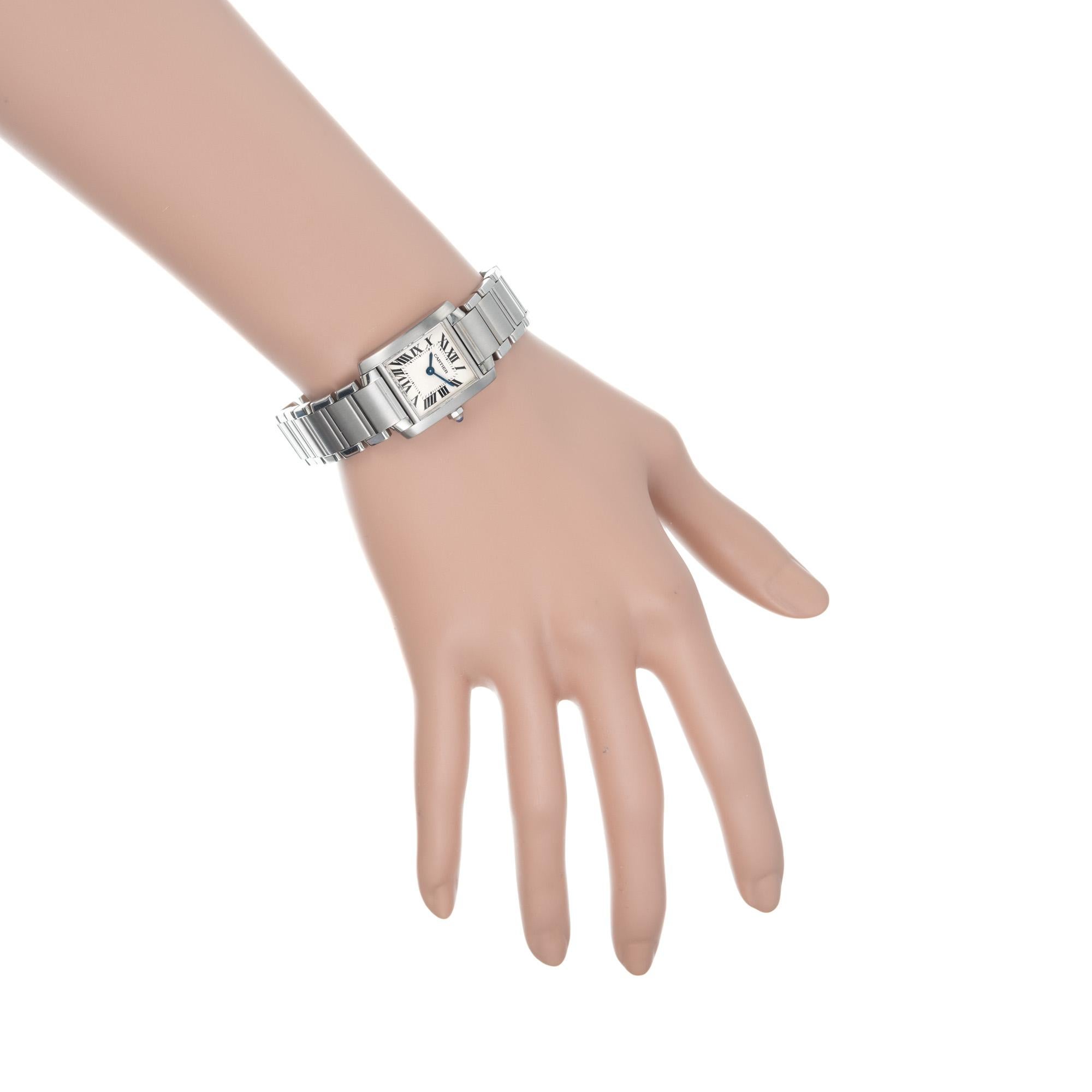 Cartier Montre-bracelet Tank Francaise pour femme en acier inoxydable en vente 4