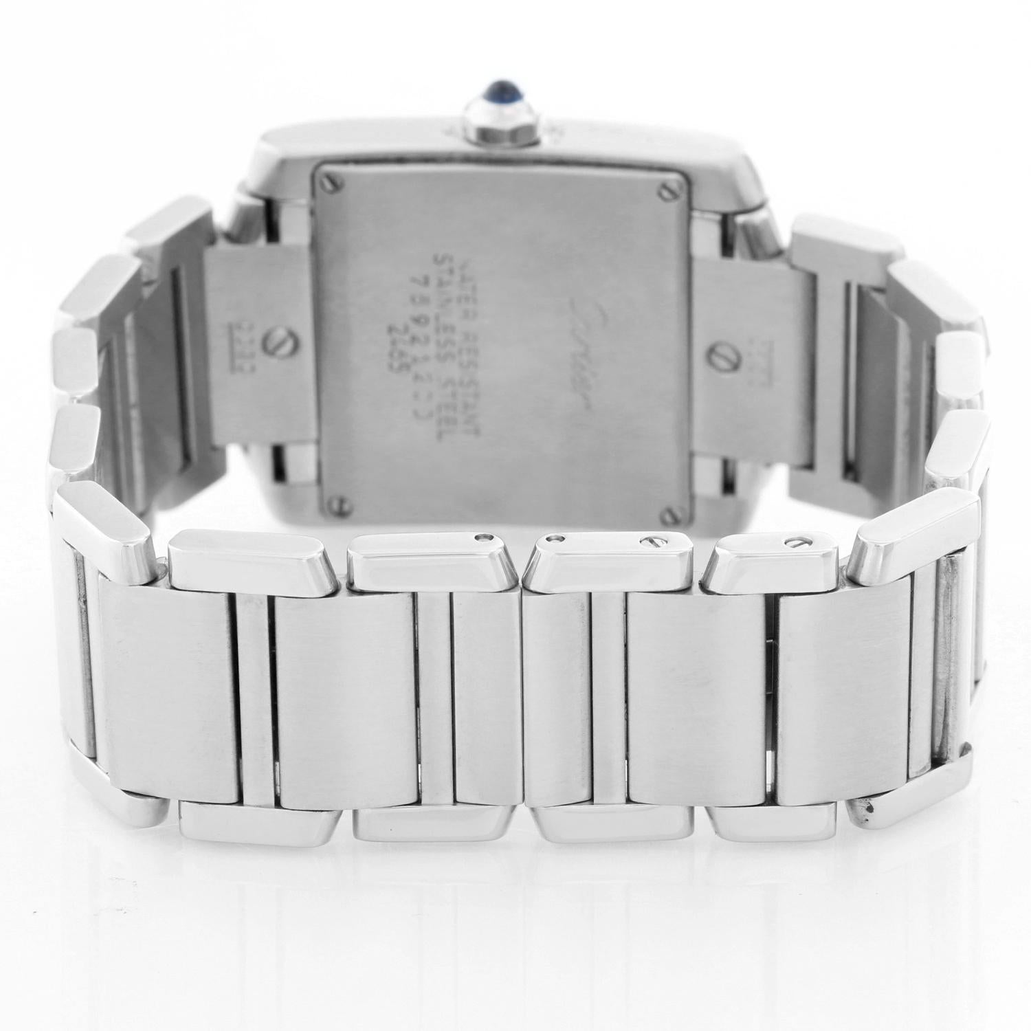 Cartier Stainless Steel Tank Francaise Quartz Wristwatch In Excellent Condition In Dallas, TX