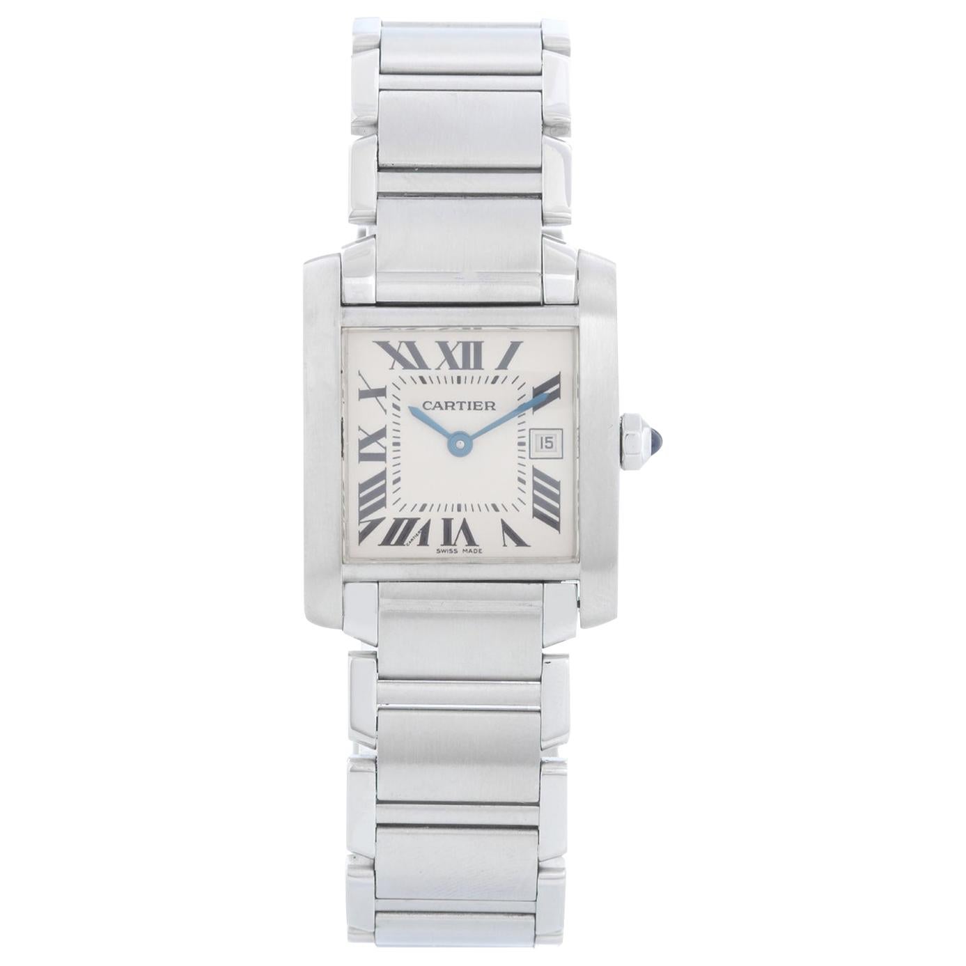 Cartier Stainless Steel Tank Francaise Quartz Wristwatch