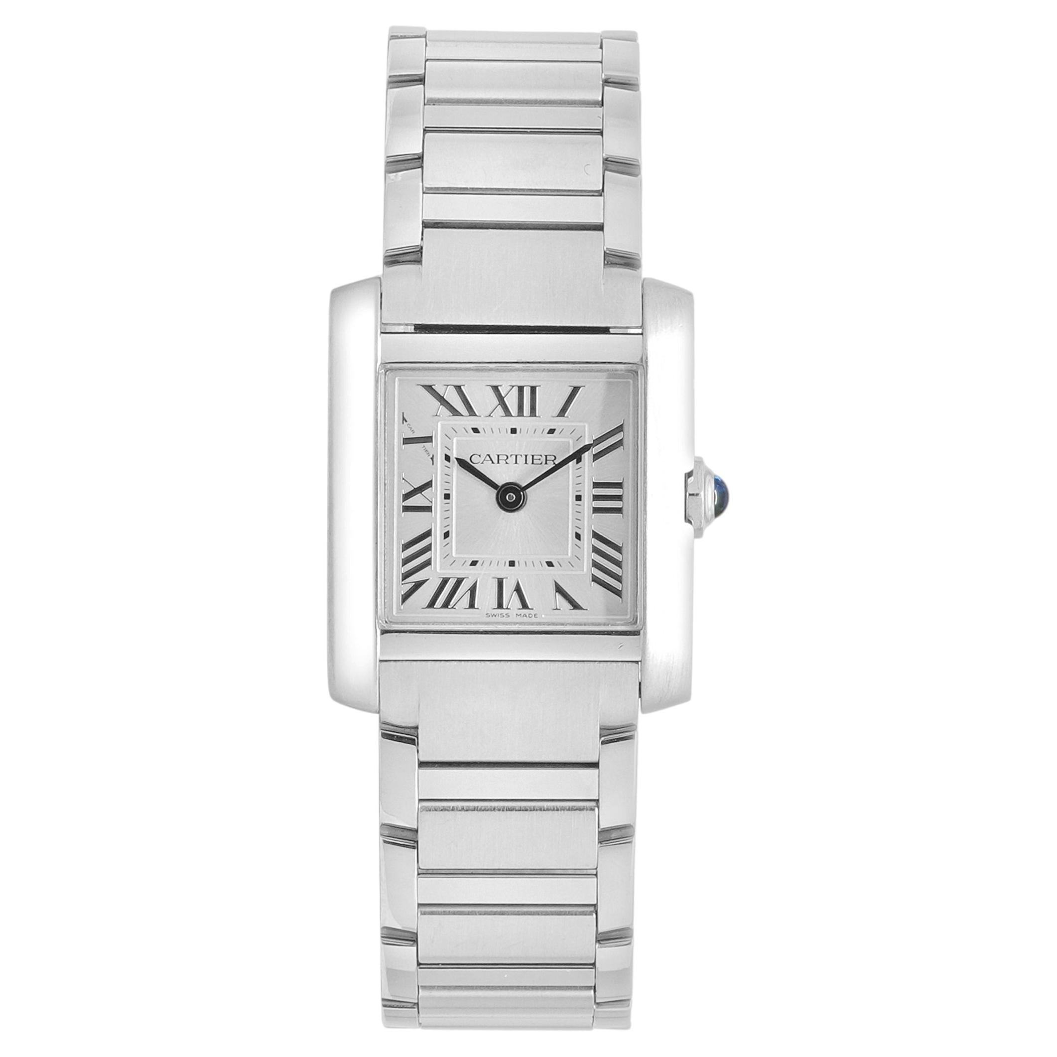 Cartier Stainless Steel Tank Francaise Small 21.2mm For Sale