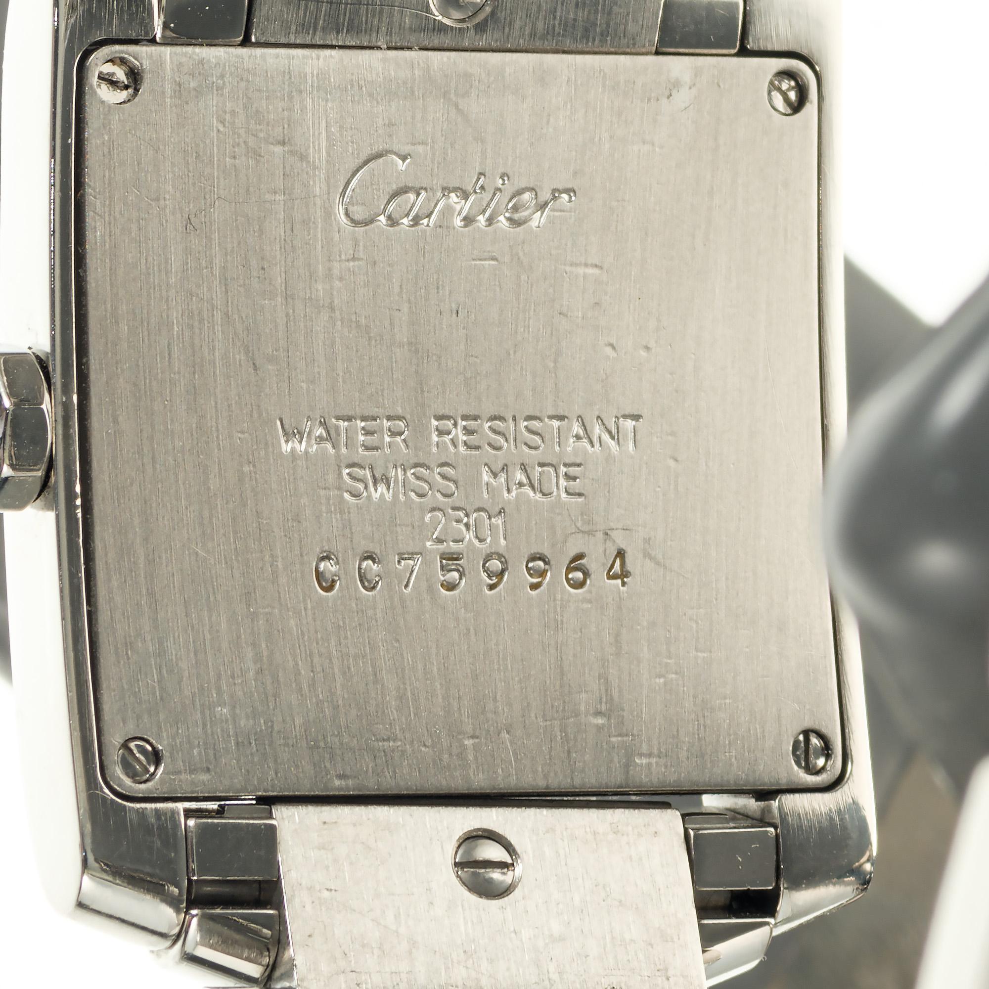 Cartier Stainless Steel Tank Francaise Wristwatch In Good Condition In Stamford, CT