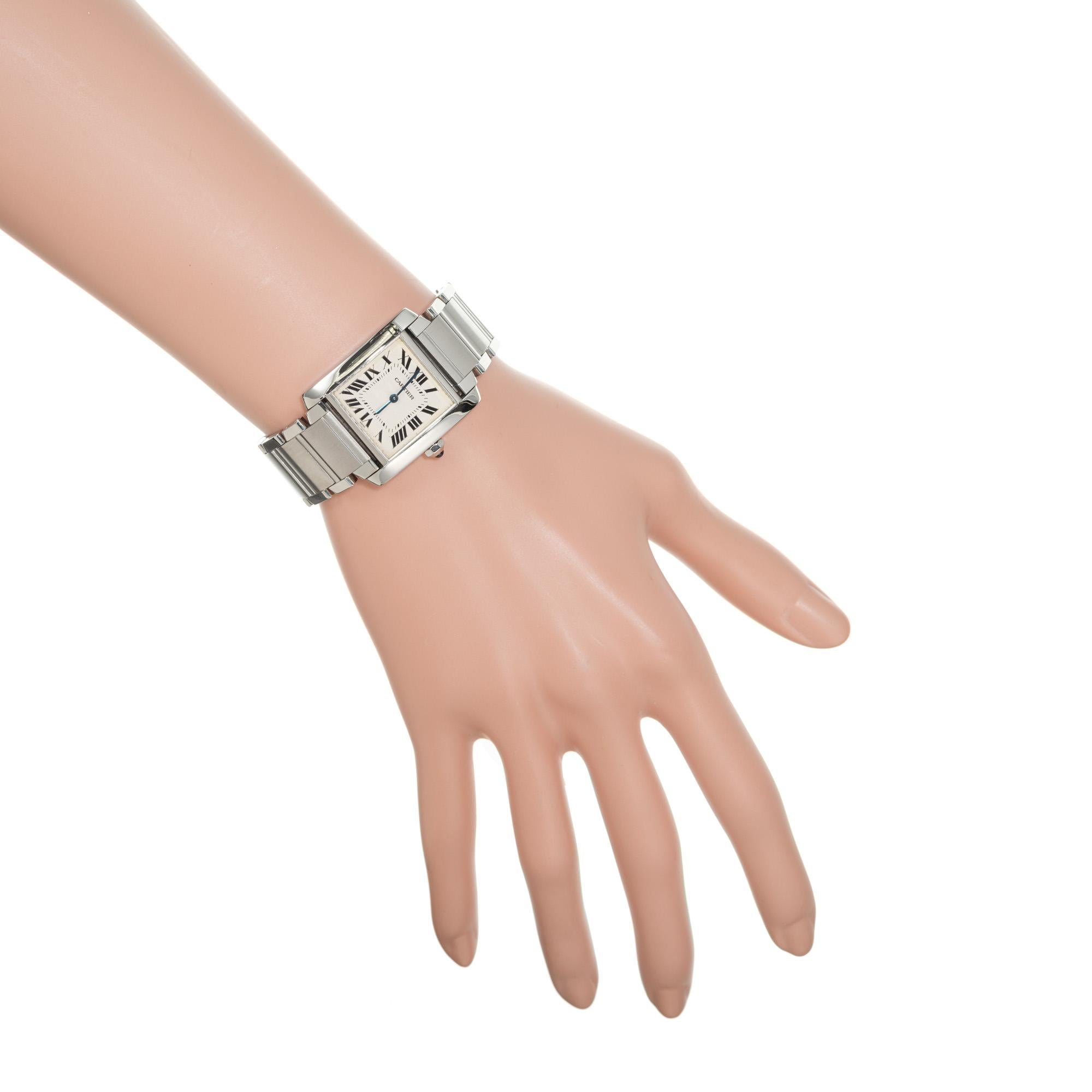 Women's Cartier Stainless Steel Tank Francaise Wristwatch