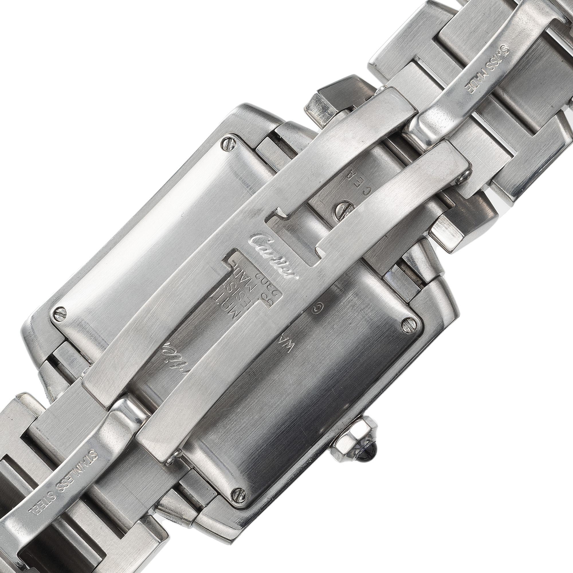 Cartier Stainless Steel Tank Francaise Wristwatch For Sale 3
