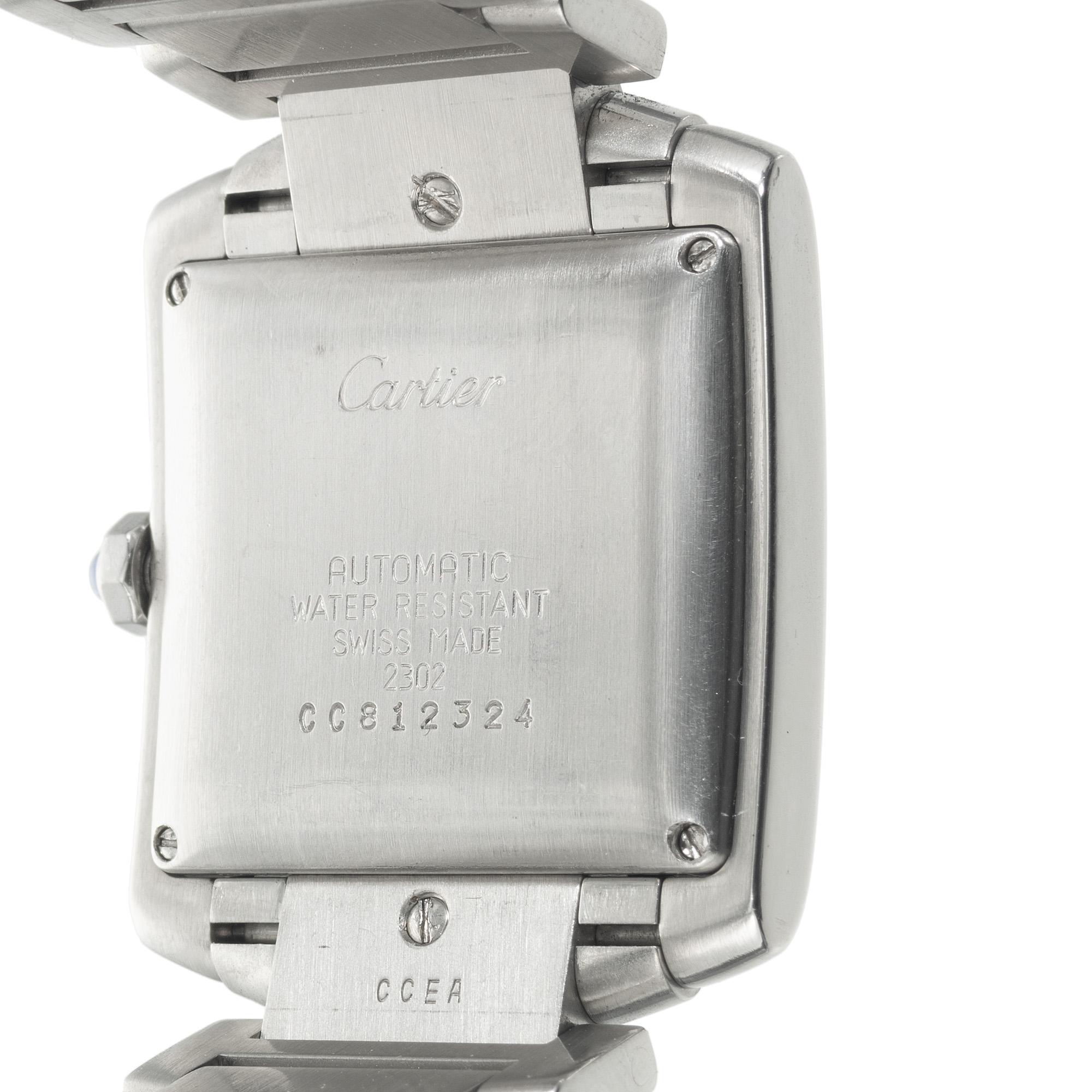 Cartier Stainless Steel Tank Francaise Wristwatch For Sale 4