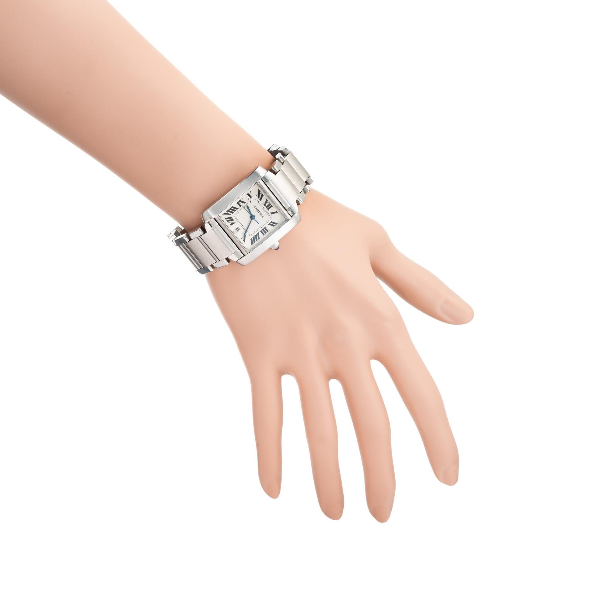 Montre-bracelet Tank Francaise Cartier en acier inoxydable en vente 5