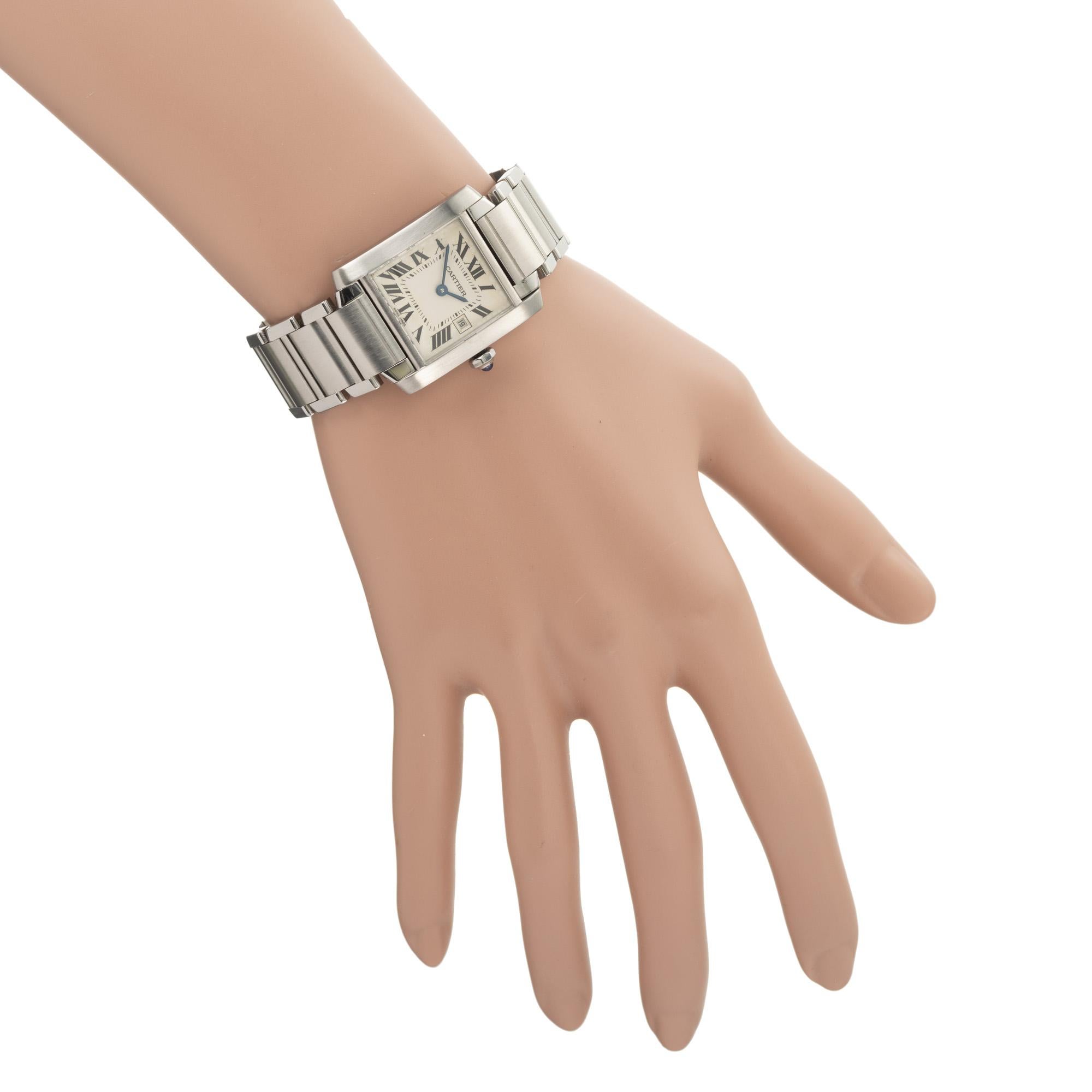 Cartier: Edelstahl-Armbanduhr Tank Francaise 5
