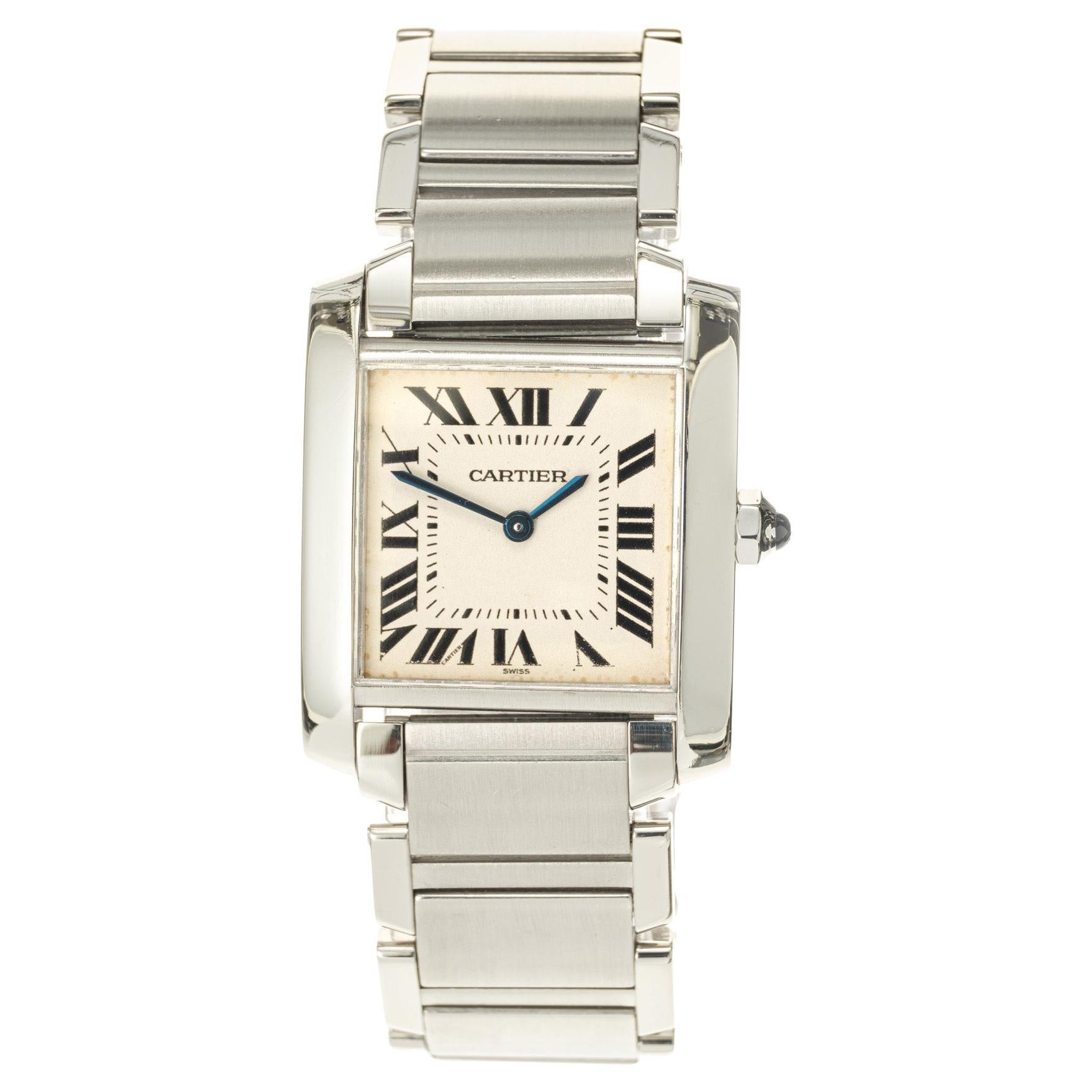 Cartier Stainless Steel Tank Francaise Wristwatch