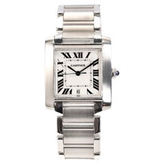 Used Cartier Stainless Steel Tank Francaise Wristwatch
