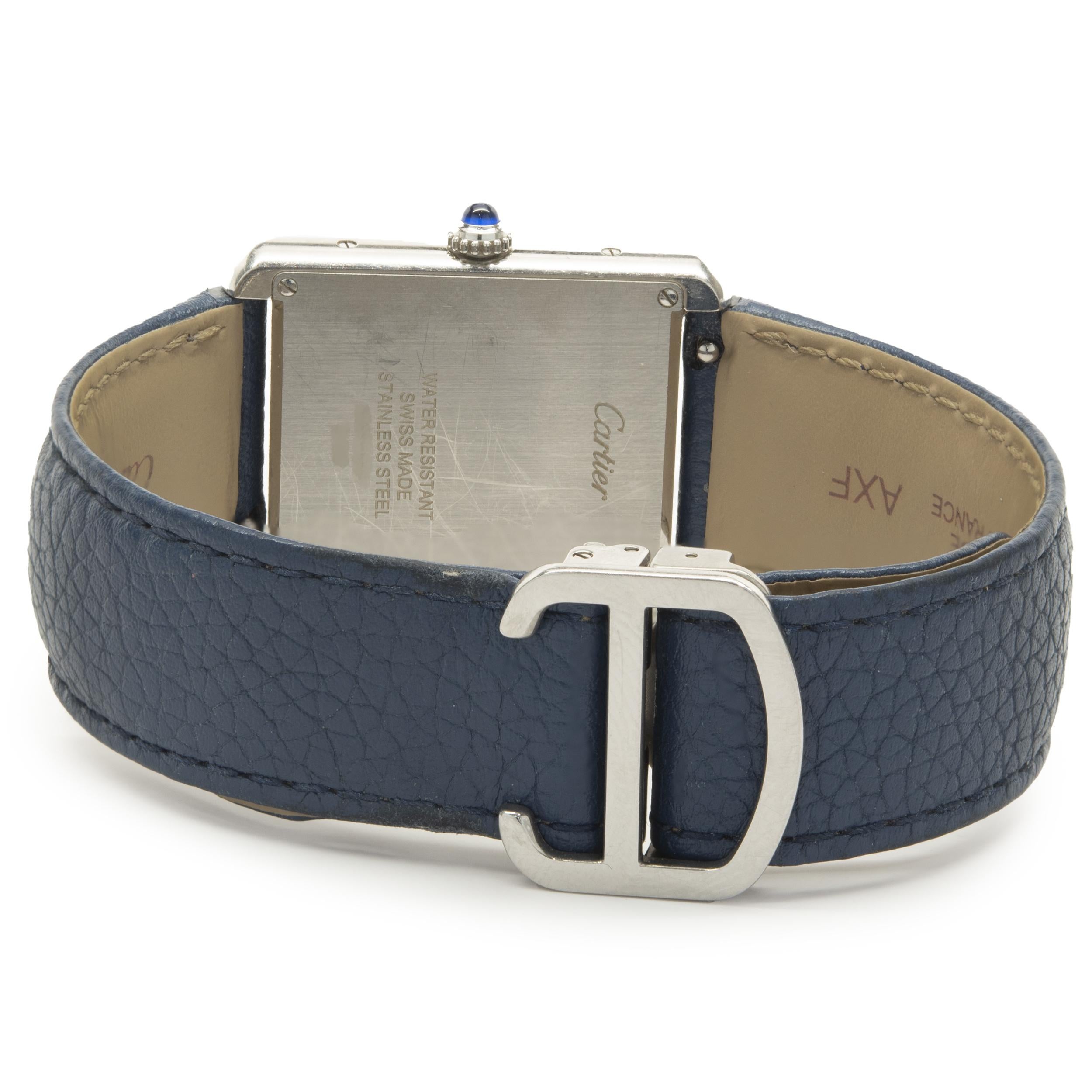 cartier tank blue strap