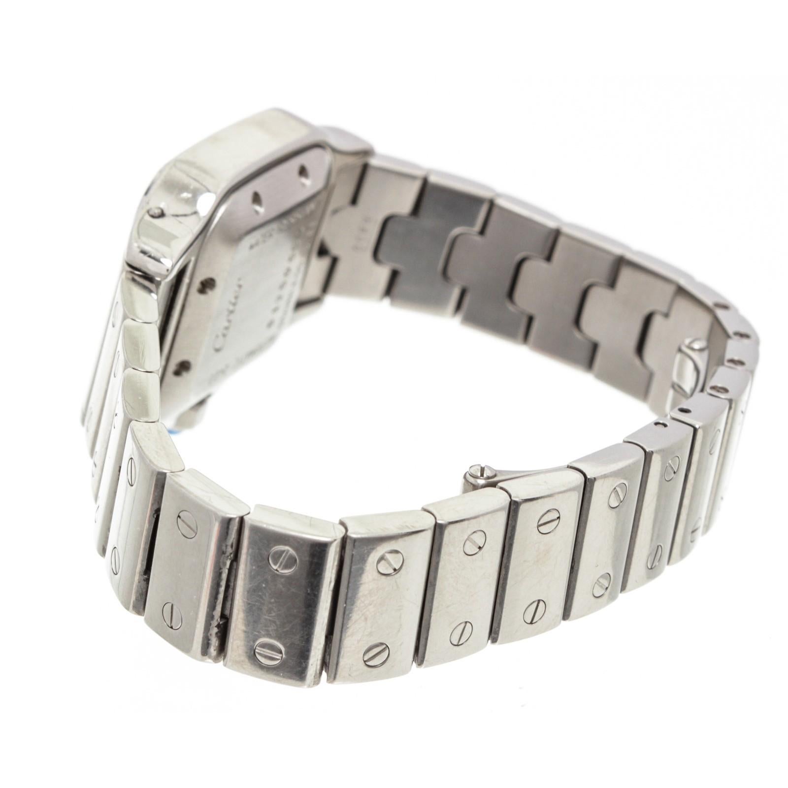 Women's or Men's Cartier Stainless Steel White Sapphire Santos Galbee Watch