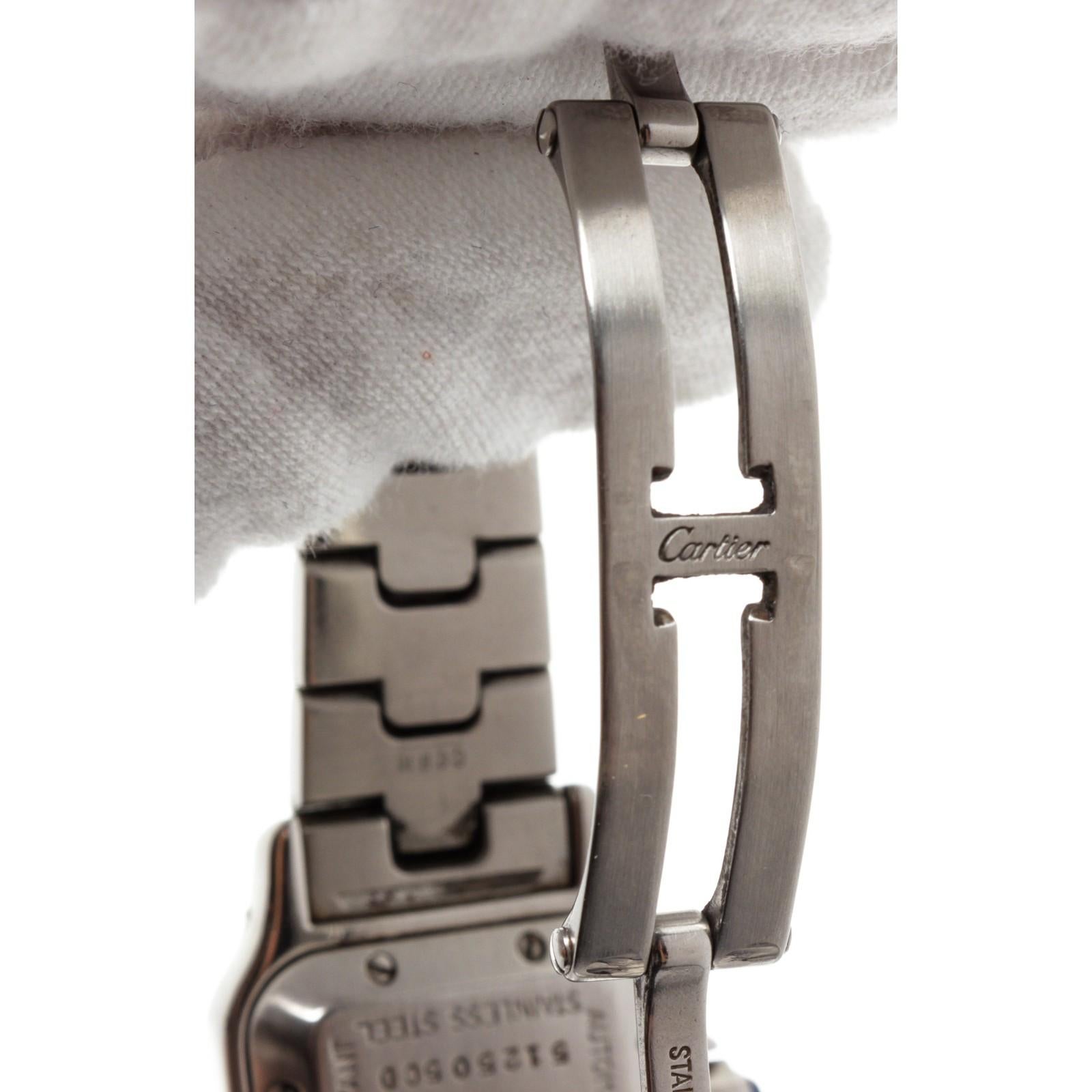 Cartier Stainless Steel White Sapphire Santos Galbee Watch 2
