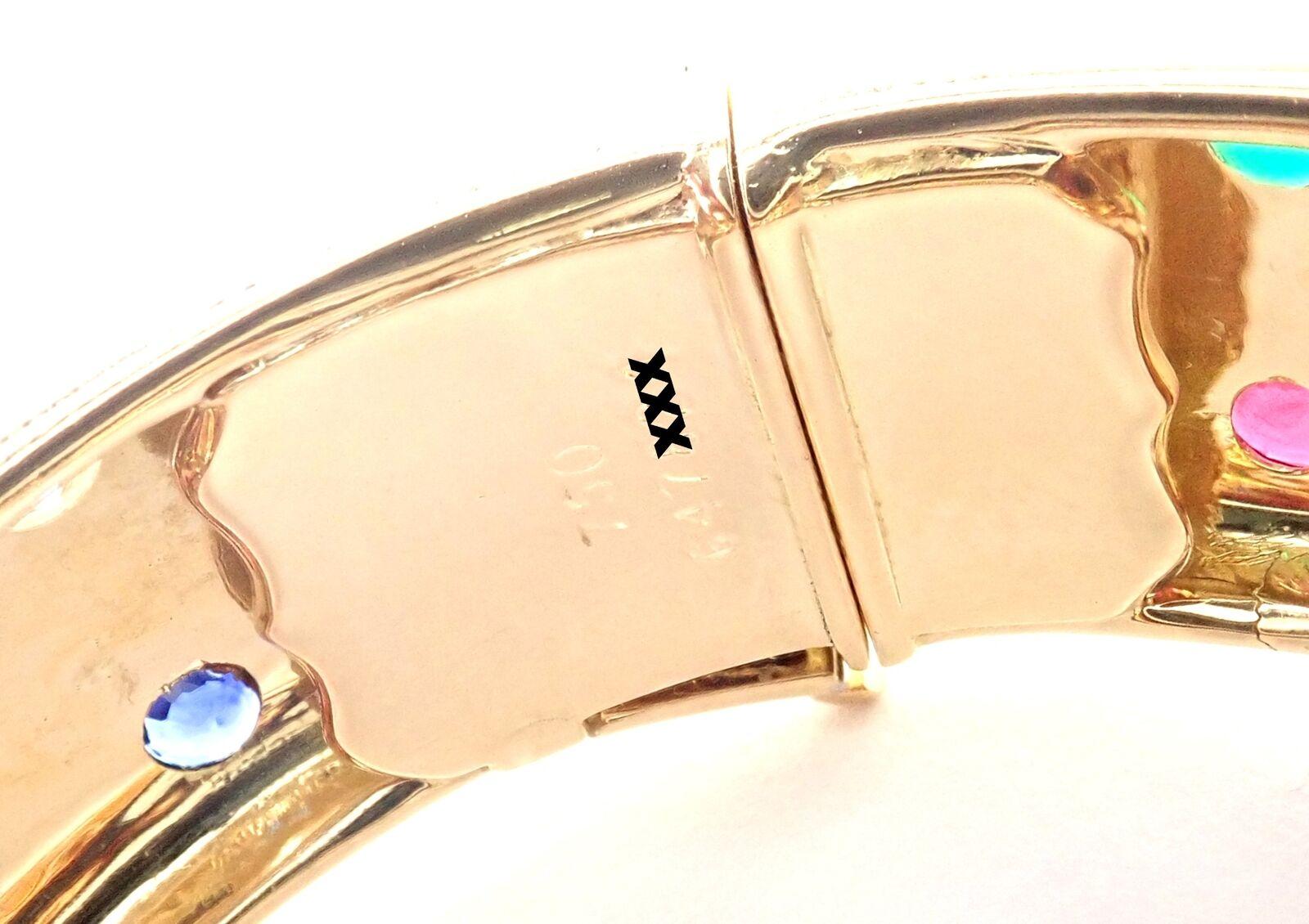 Cartier Bracelet jonc étoilé en or jaune avec diamants, rubis et émeraudes en vente 2