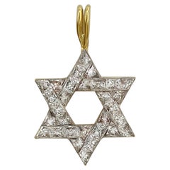 Cartier Star of David Yellow Gold Diamond Pendant