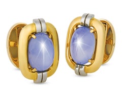 Cartier Star Sapphire Men's Cufflinks, 30.00 Carats