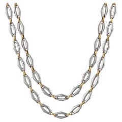 Collar de eslabones largos de acero y oro de 18 quilates de Cartier