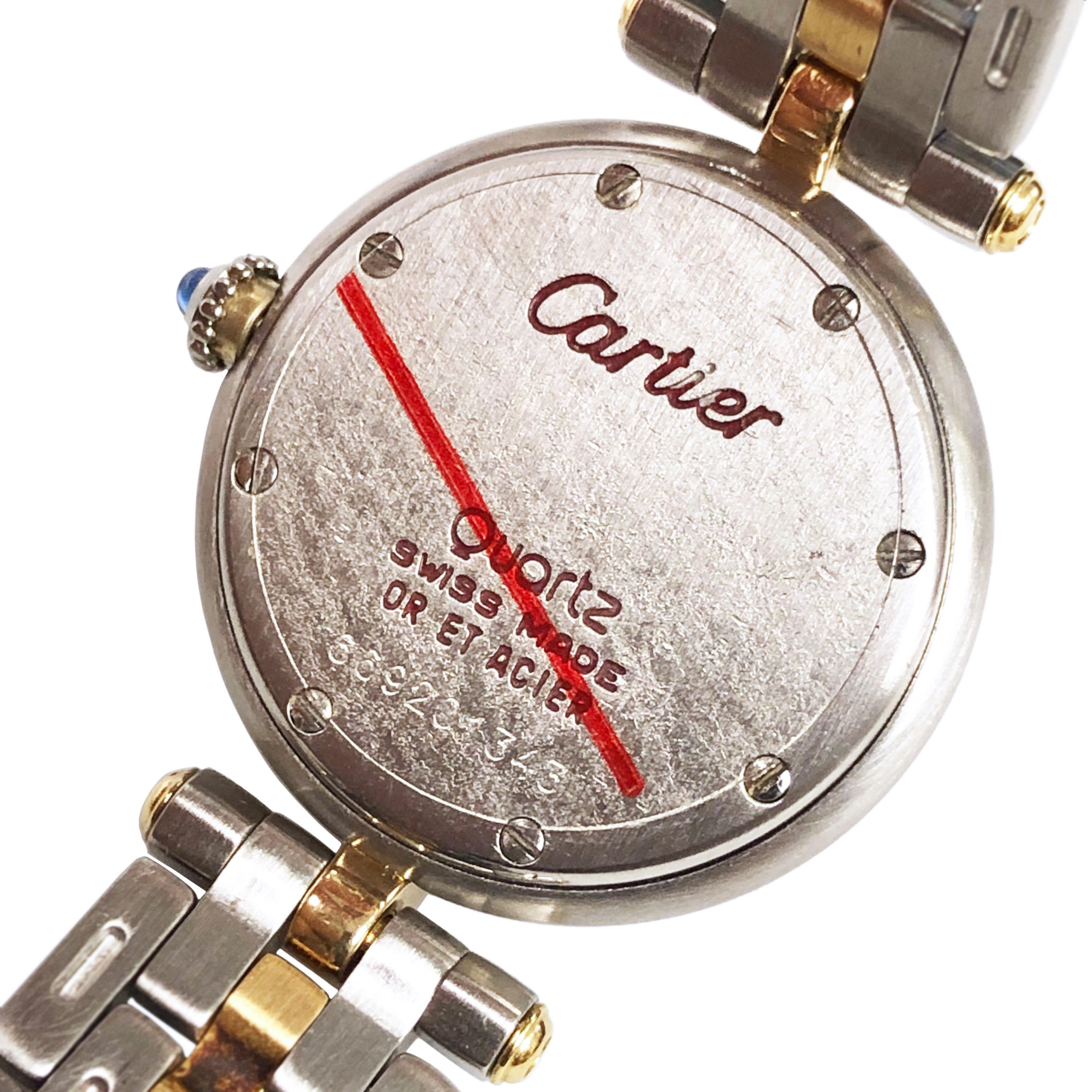 Cartier Steel and Yellow Gold Panther Ronde Ladies Quartz Wrist Watch In Excellent Condition In Chicago, IL