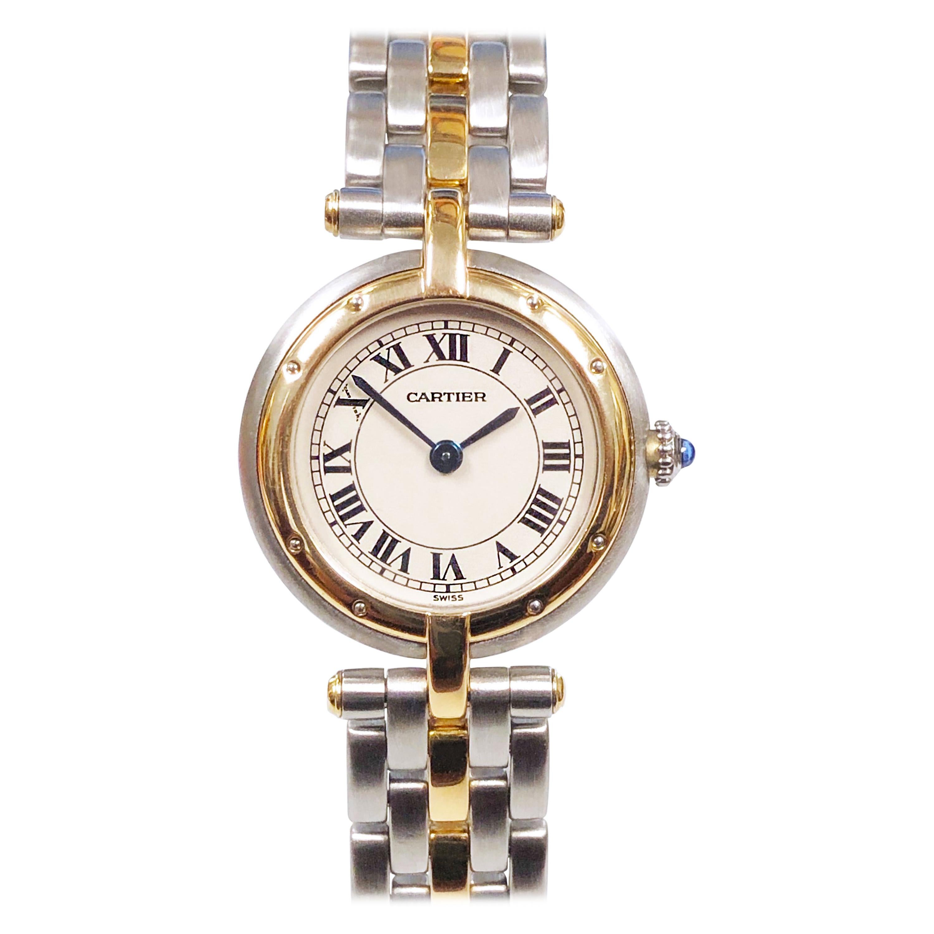 Cartier Steel and Yellow Gold Panther Ronde Ladies Quartz Wrist Watch