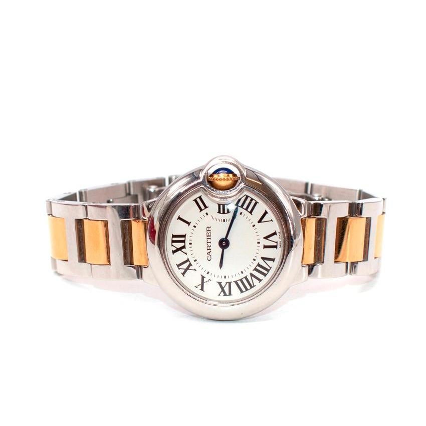 Cartier Steel & Rose Gold Ballon Bleu Watch In Good Condition For Sale In London, GB
