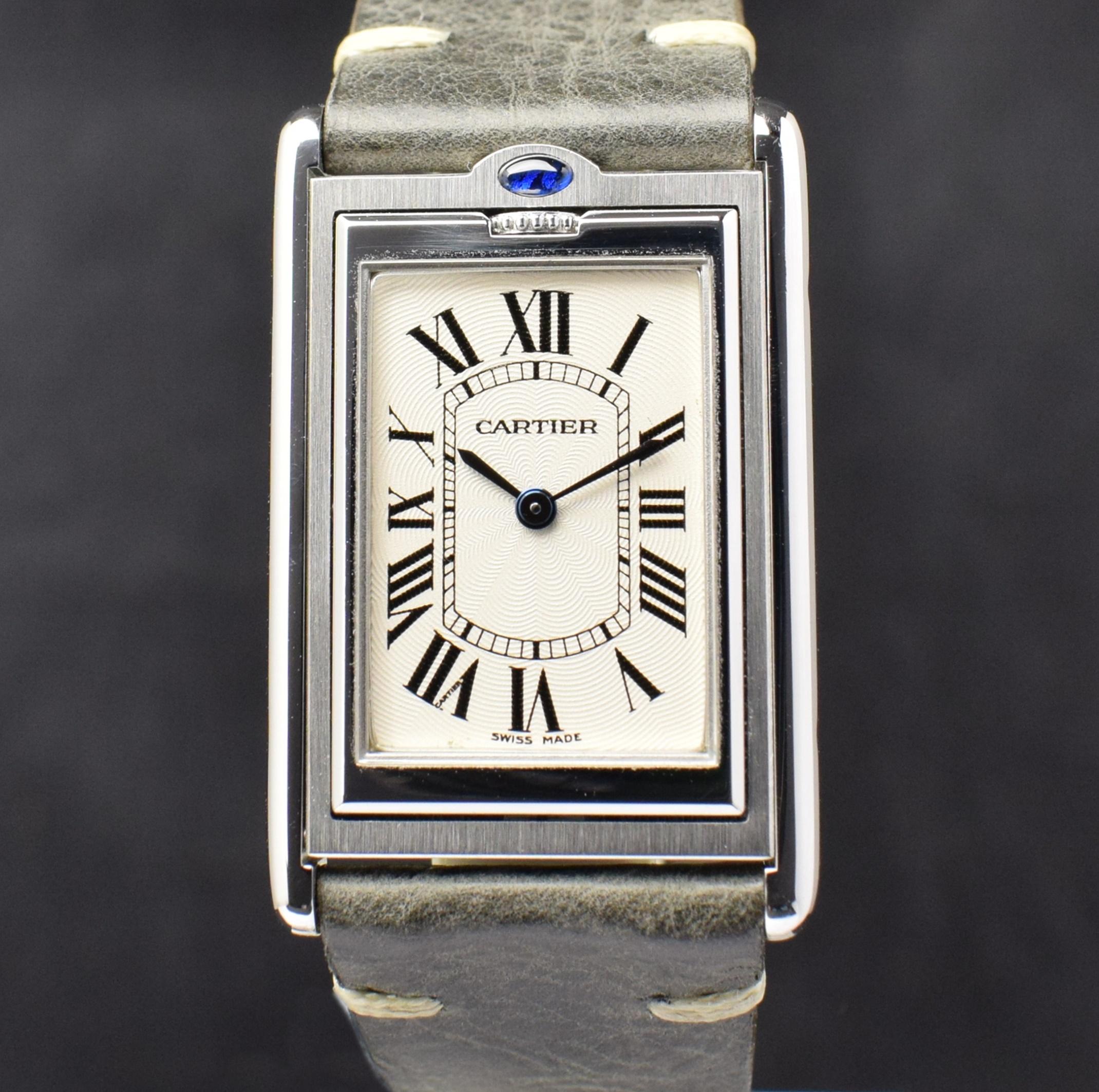 Cartier Stahl Tank Reverso Basculante 2390 Handaufzug Millenium 2001 Version im Zustand „Gut“ in Central & Western District, HK