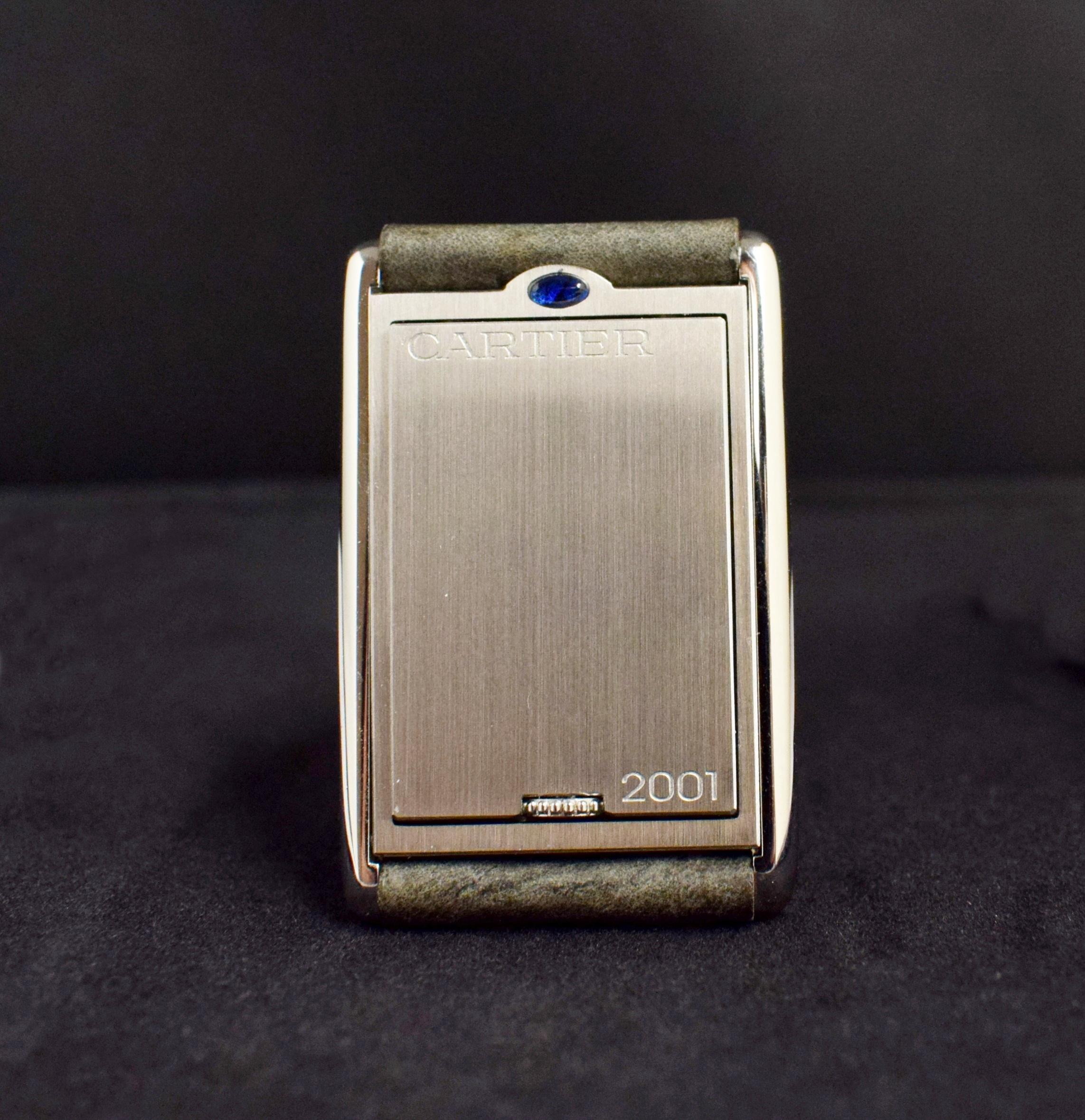 Cartier Stahl Tank Reverso Basculante 2390 Handaufzug Millenium 2001 Version 4