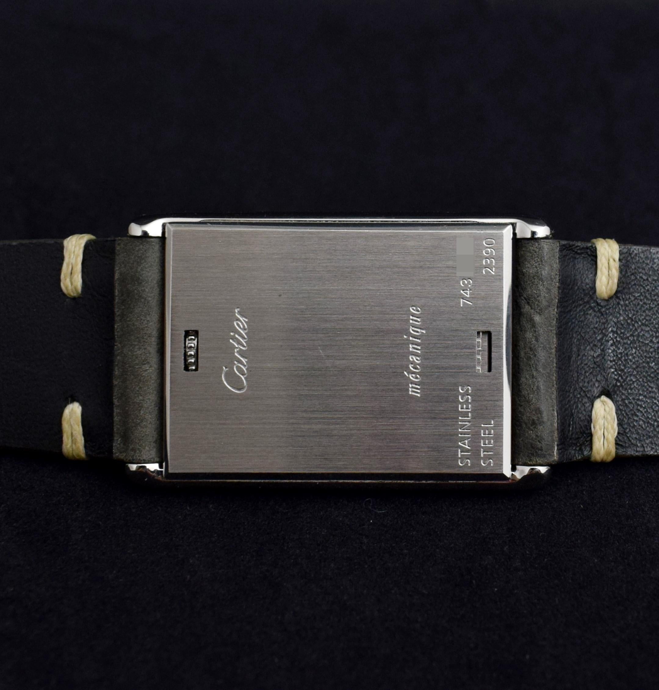 Cartier Stahl Tank Reverso Basculante 2390 Handaufzug Millenium 2001 Version 5