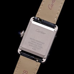 Cartier Steel Tank with Black Dial Quartz Ref. 4322