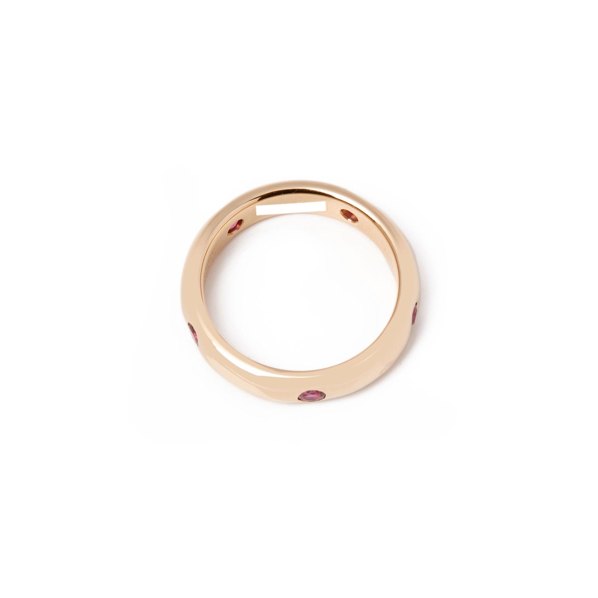 Round Cut Cartier Stella 18 Carat Gold Ruby Band Ring