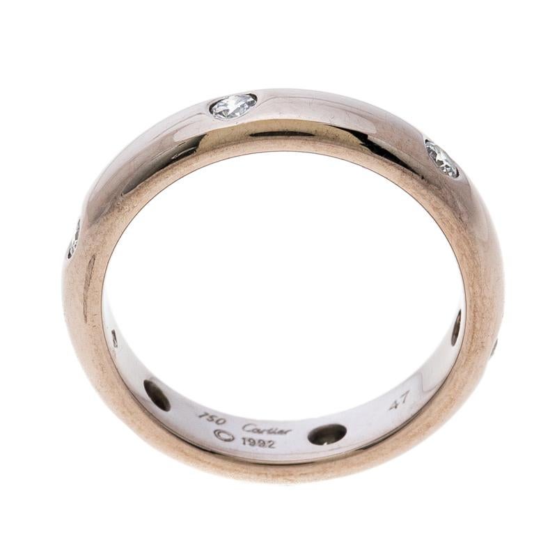 Cartier Stella Diamond and 18k White Gold Wedding Band Ring Size 47 For Sale at 1stDibs cartier stella ring 5576 princess house cartier 47 ring size