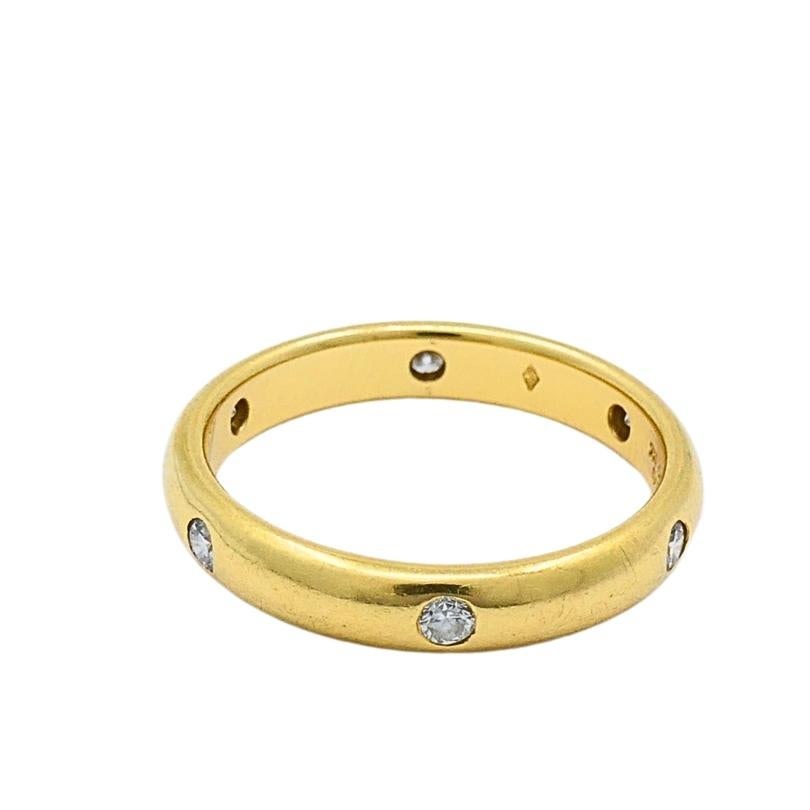 Taglio rotondo Anello Cartier Stella in oro 18k con diamante Vintage in vendita