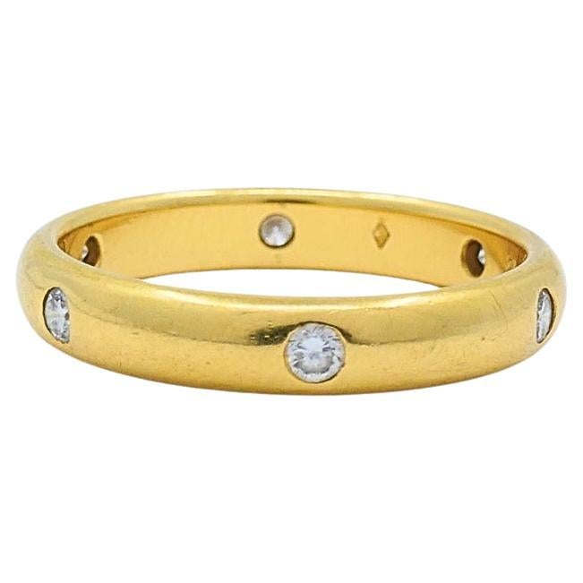 Cartier Stella Ring 18k Gold Diamond Band Vintage