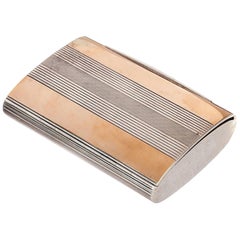 Cartier Sterling and 14 Karat Rose Gold Art Deco Compact