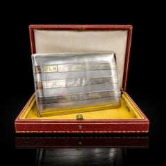 CARTIER Sterling Silver & 14K Gold Cigarette Case with Monogram Cartouche