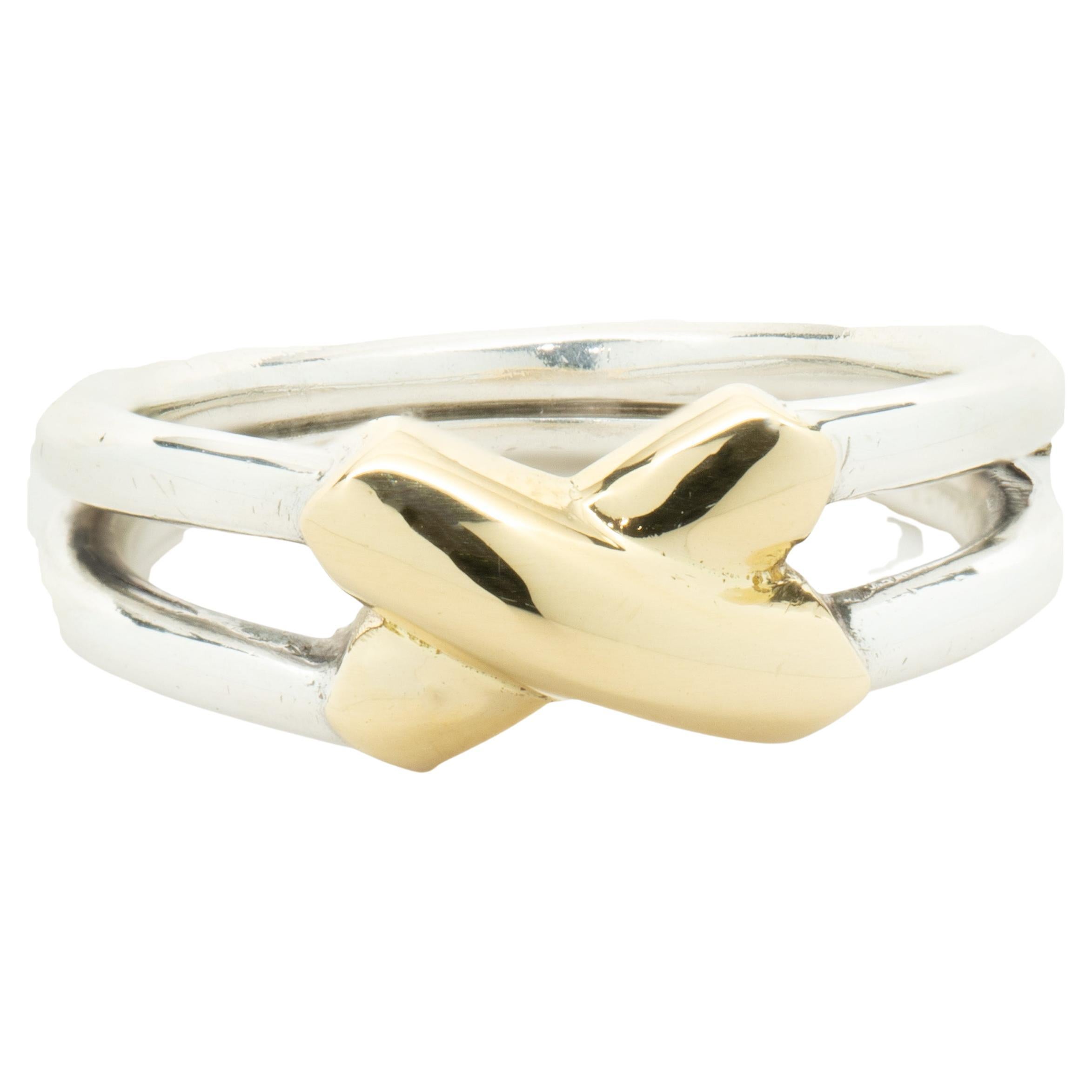 Cartier Sterling Silver & 18K Yellow Gold X Ring