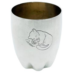 Antique Cartier Sterling Silver 925  Baby panther Tumbler