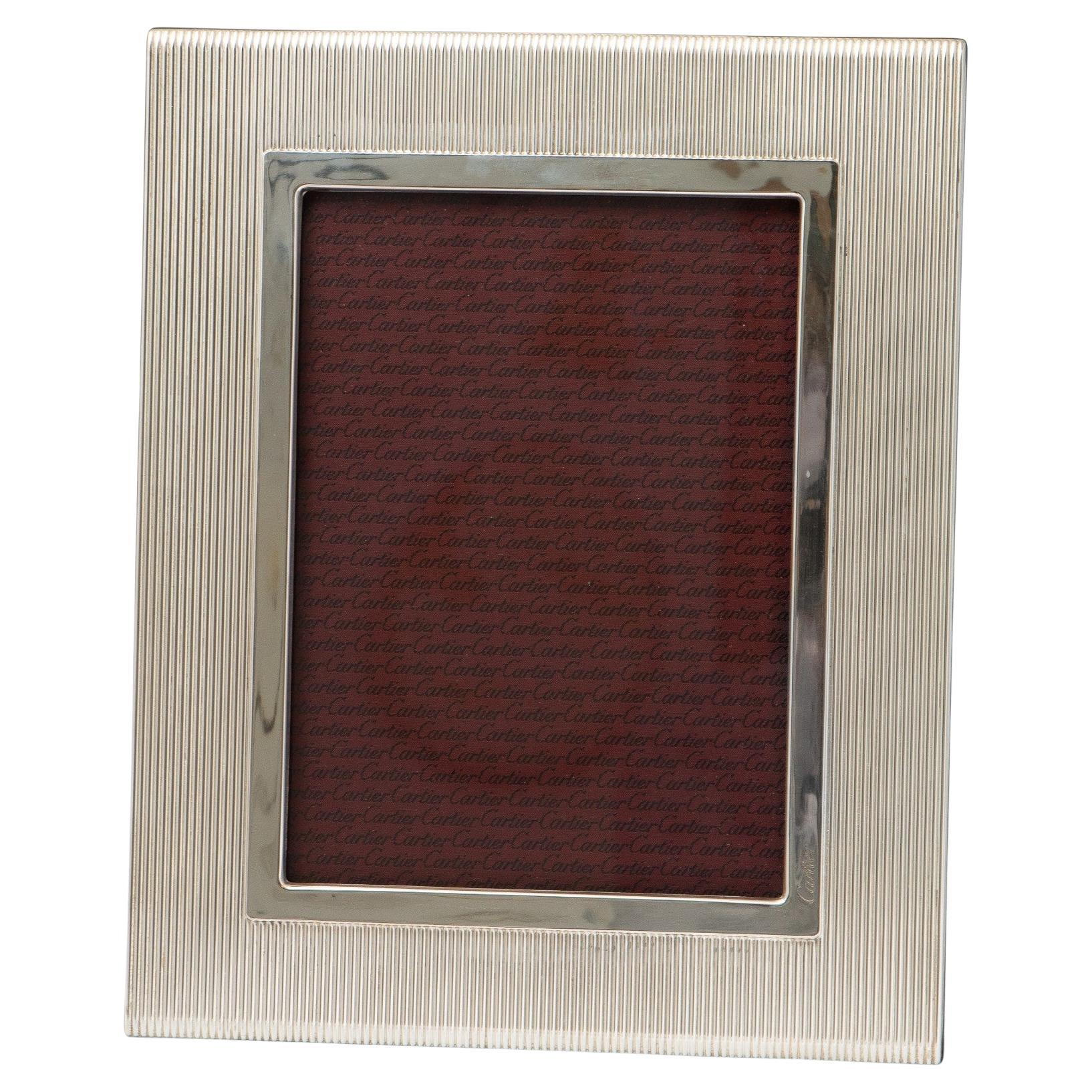 Cartier Sterling Silver and Ebony Picture Frame For Sale