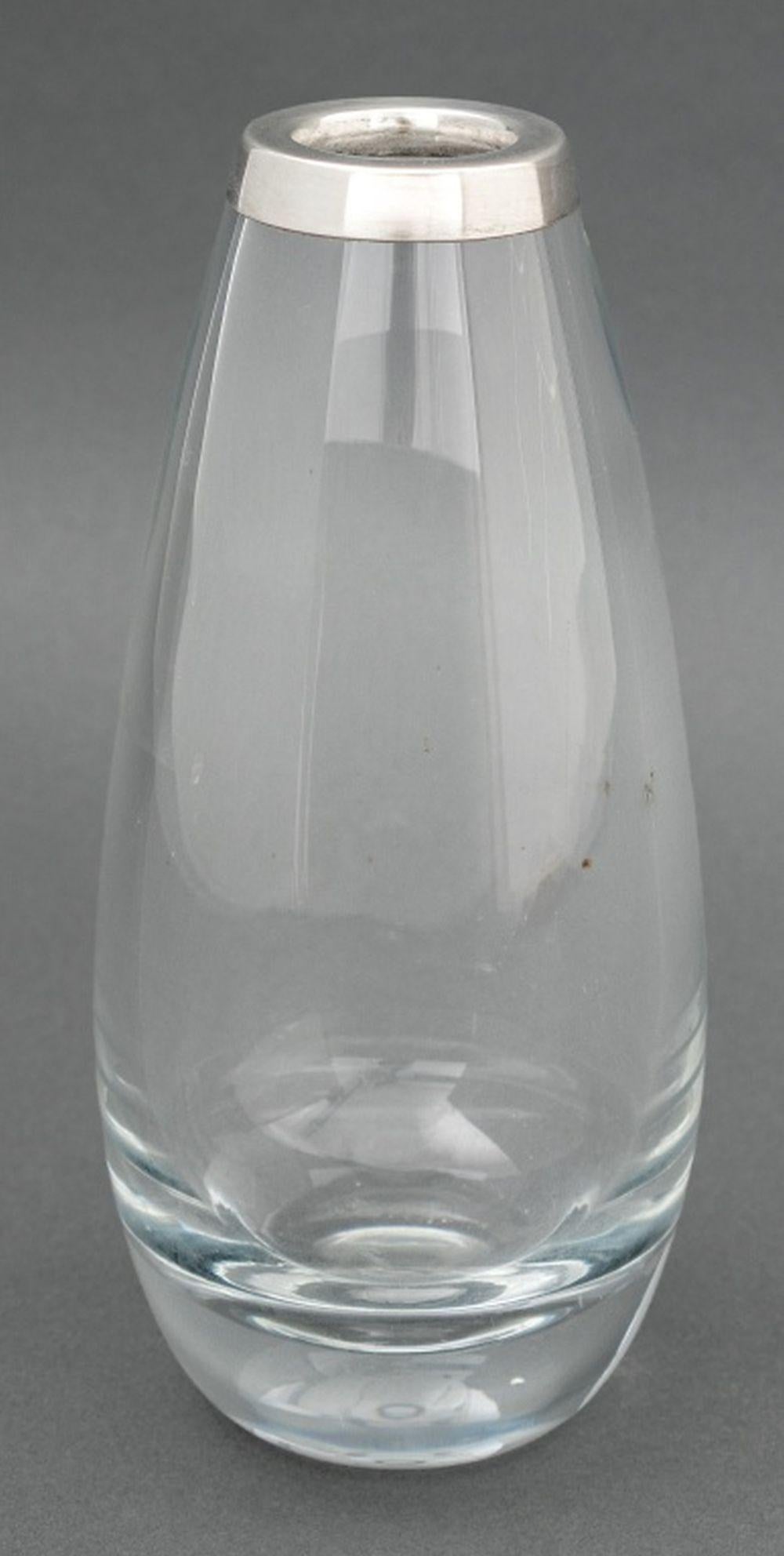 Vase en argent et verre de Cartier, marqué 