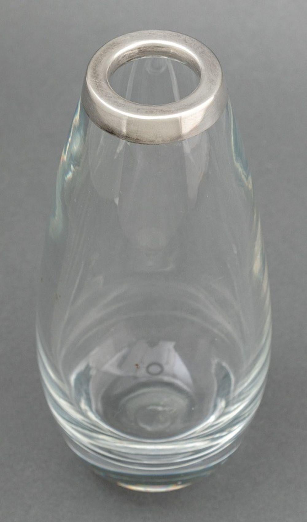 Moderne Vase en argent et verre de Cartier en vente