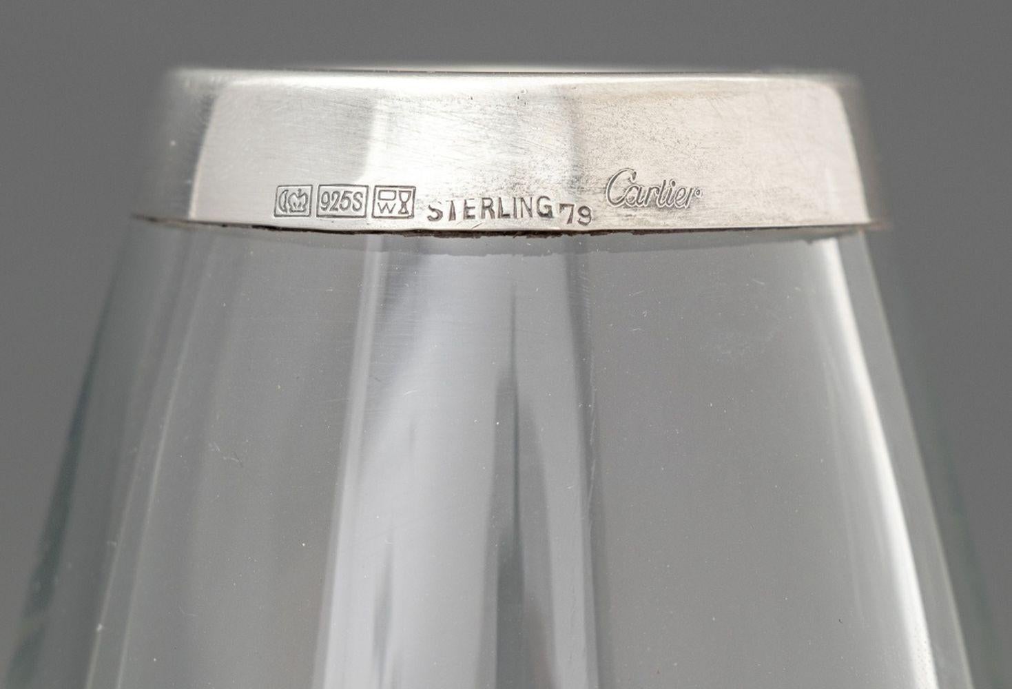 Vase en argent et verre de Cartier Bon état - En vente à Astoria, NY