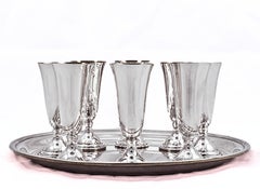 Cartier Sterling Silver Cordial Set with Tray