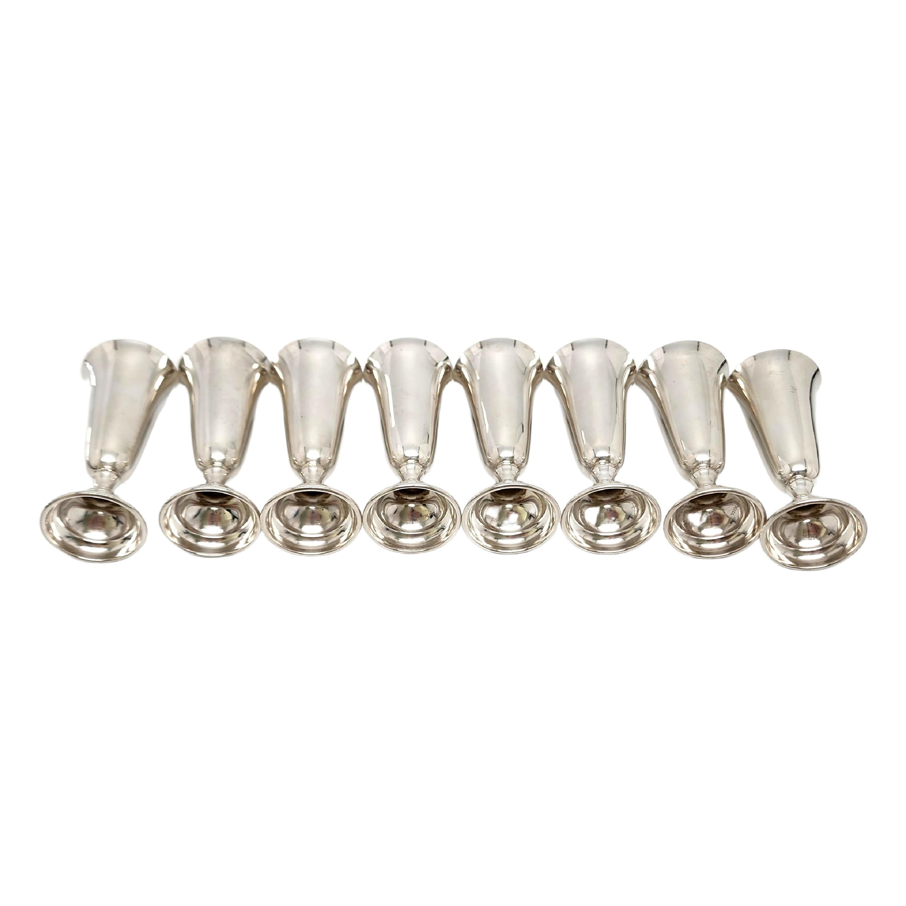 Cartier Sterling Silver Cordial Shot Cups with Tray 6