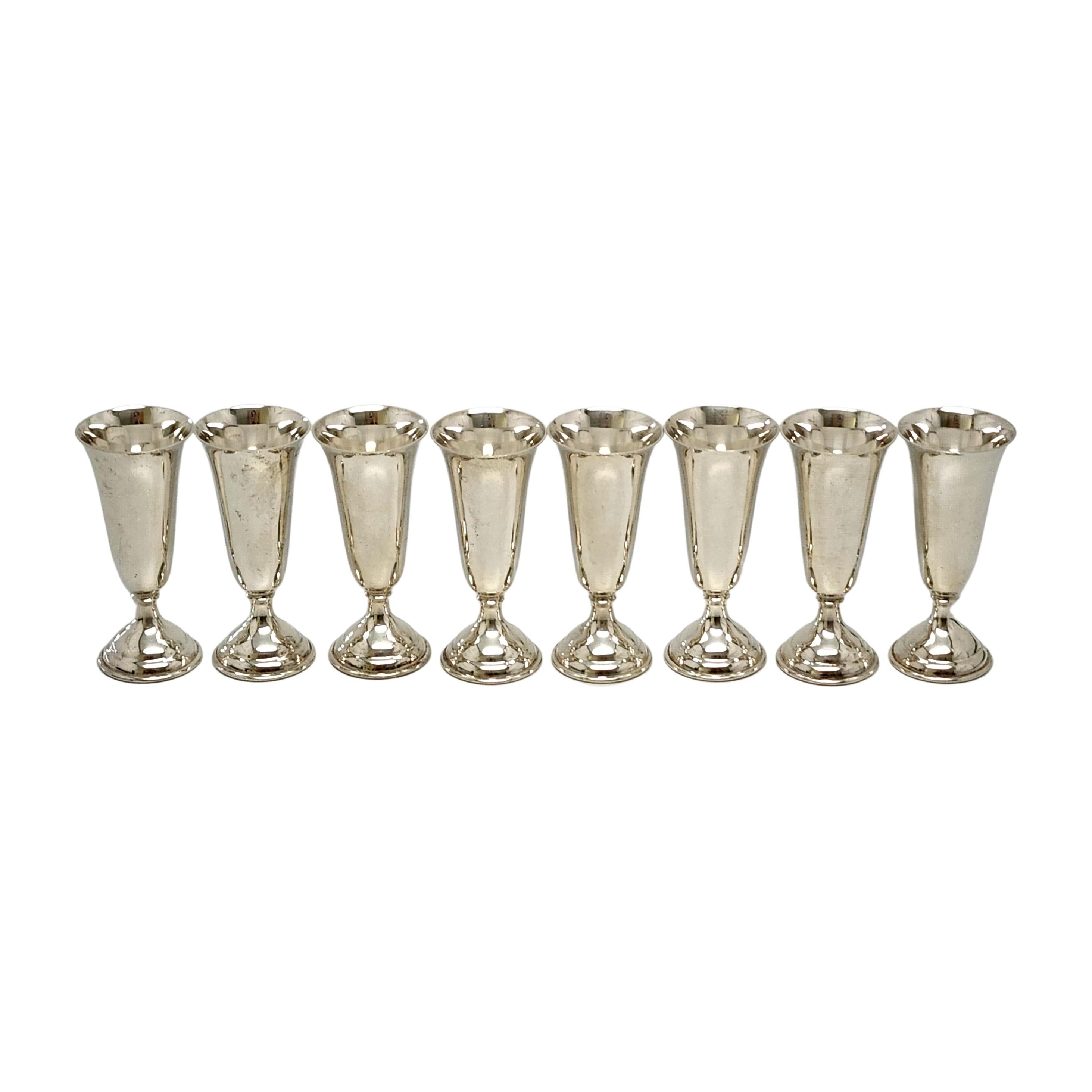 Cartier Sterling Silver Cordial Shot Cups with Tray 8