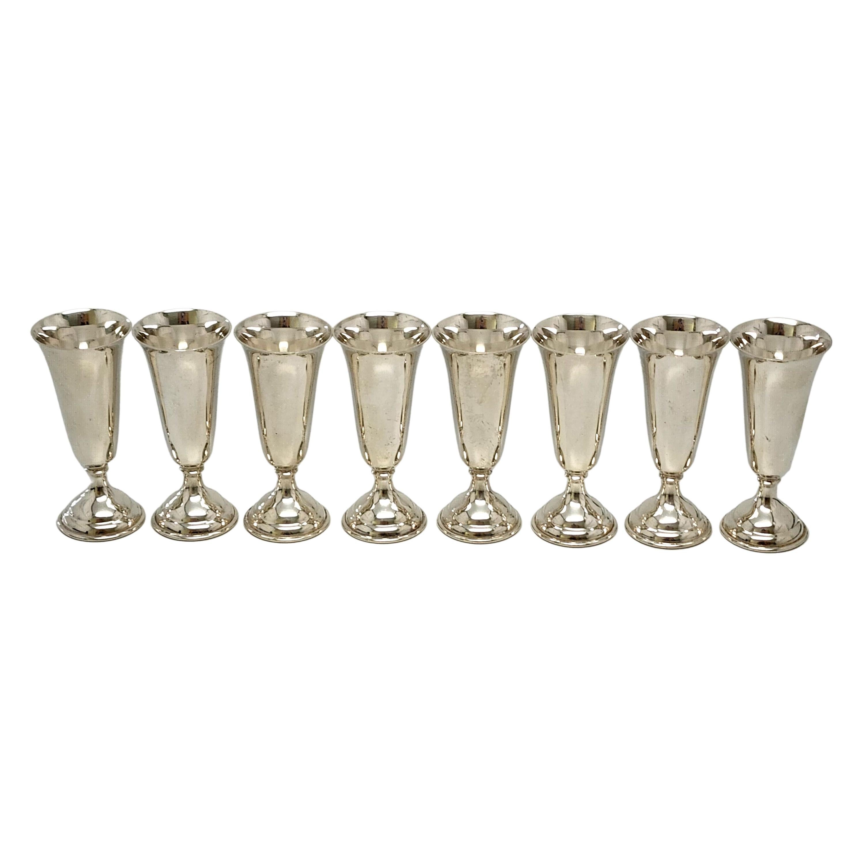 Cartier Sterling Silver Cordial Shot Cups with Tray 10