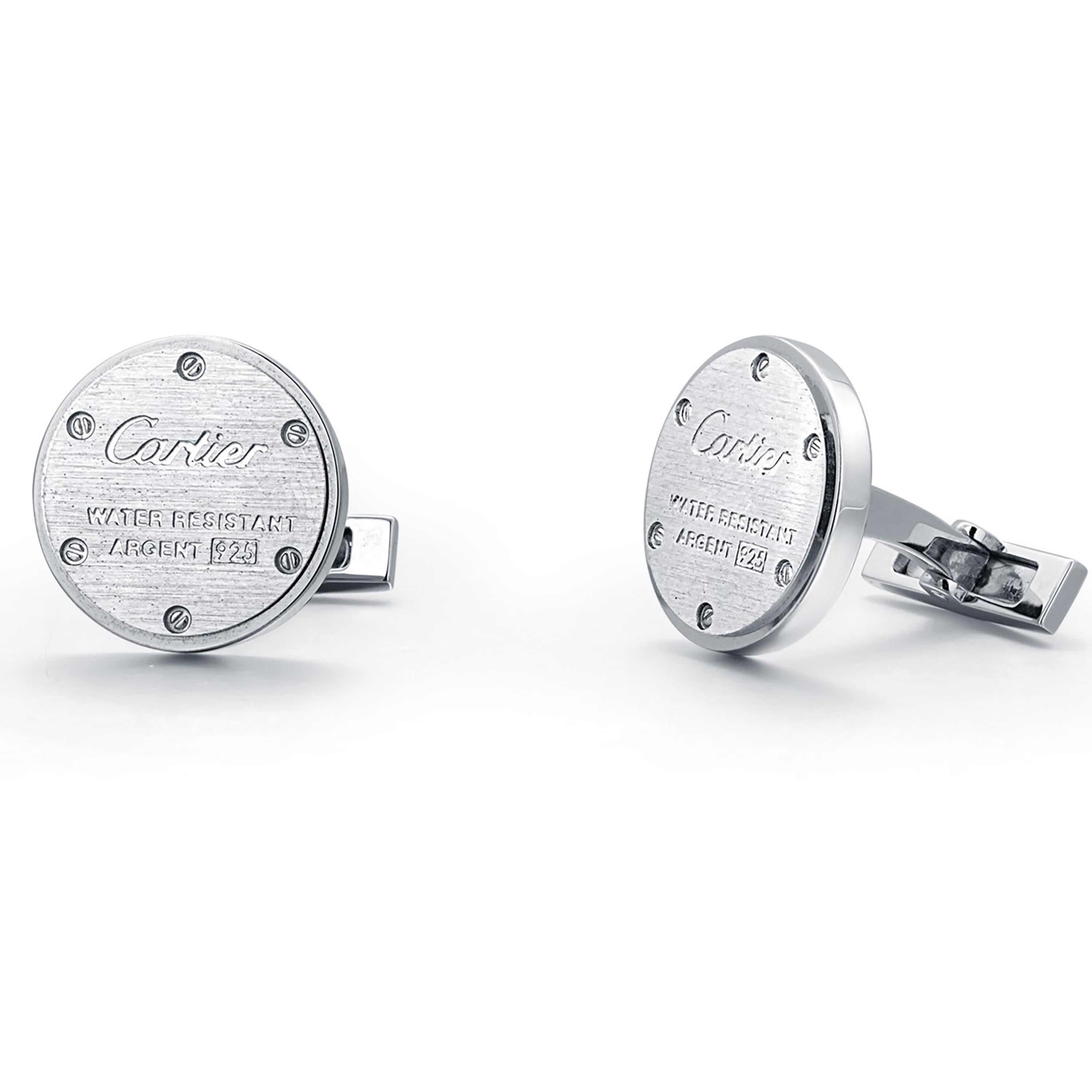 Cartier Sterling Silver Cufflinks Water Resistant Argent 5101AH at