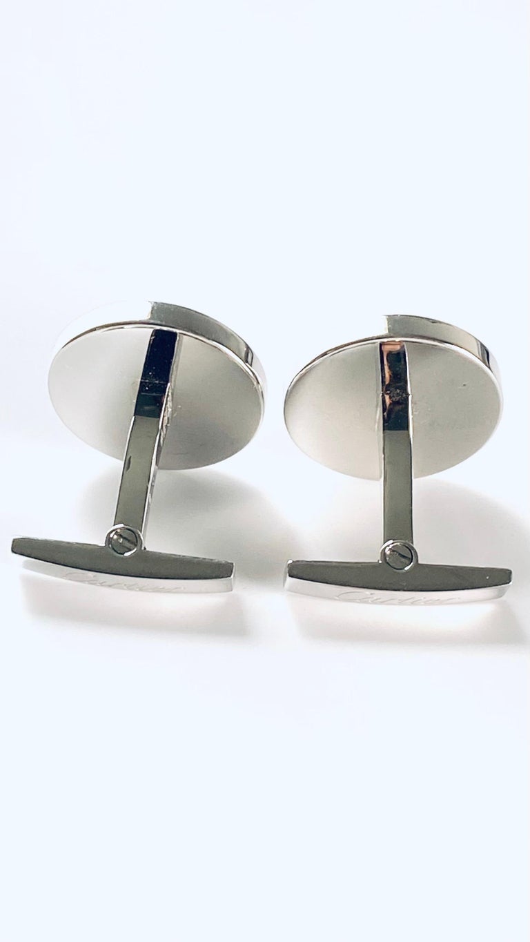 Cartier Sterling Silver Cufflinks Water Resistant Argent 5101AH at