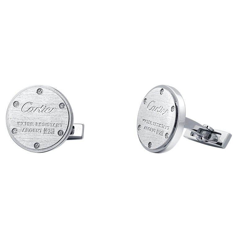 Auction Cartier Sterling Silver Cufflinks Cartier Silver Elongated