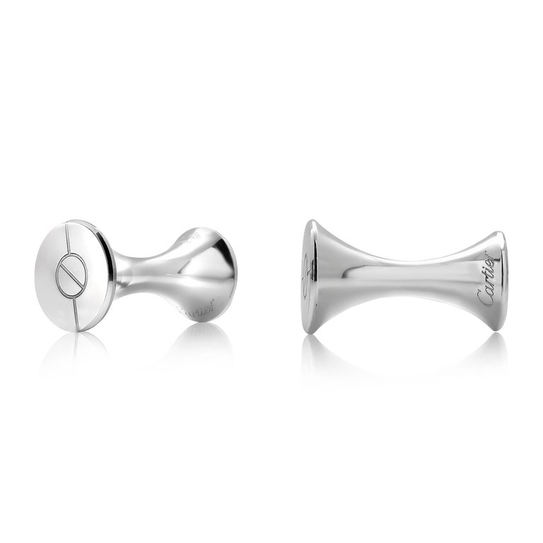 Women's or Men's Cartier Sterling Silver Diabolo Screw Cufflinks