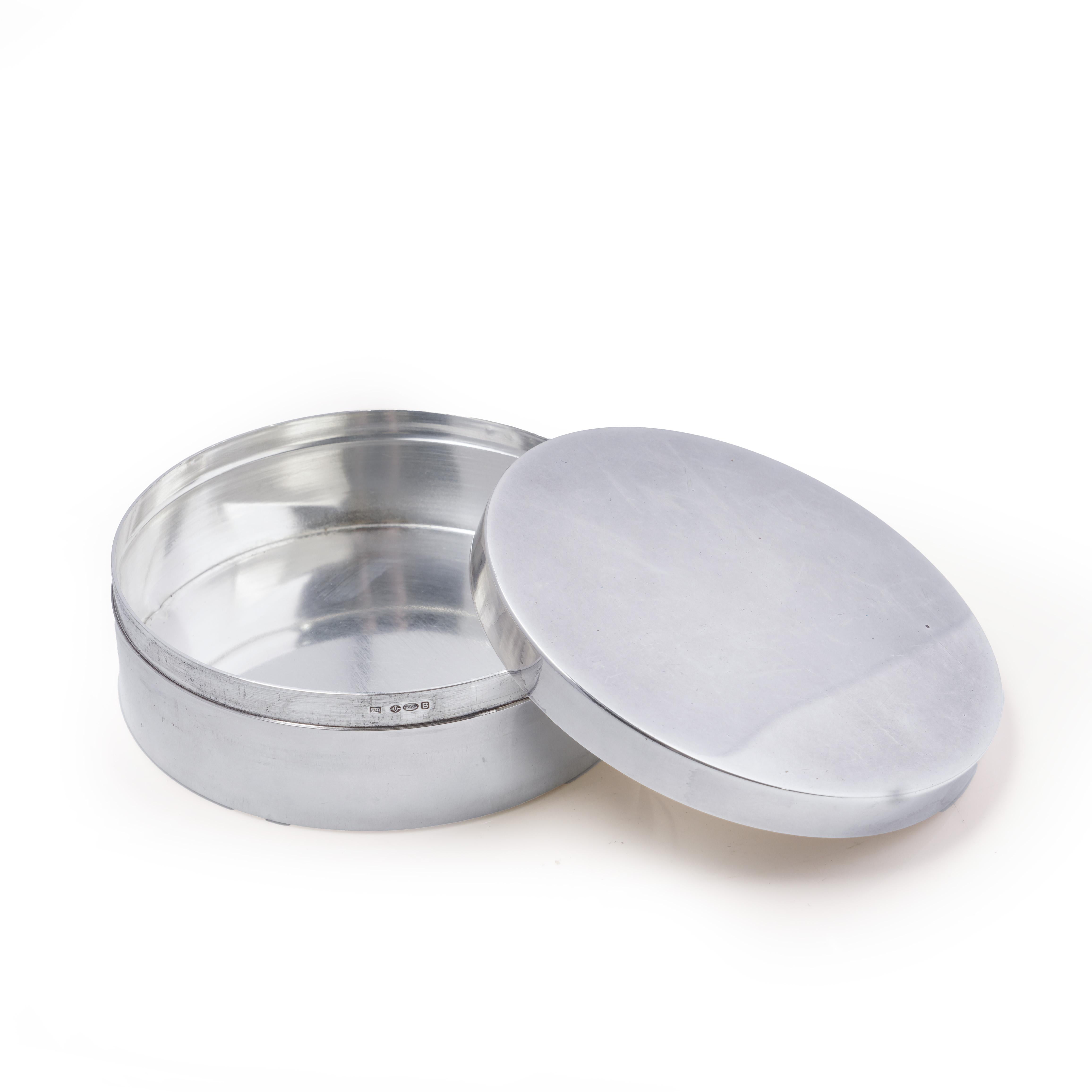 Vanity Case en cuir ajusté pour homme de Cartier en argent Sterling en vente 4